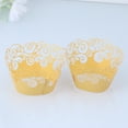 thumbnail image 3 of 60pcs Cupcake Wrappers Cake Wrappers Hollow out Pattern High Temperature Resistance for Cake (Golden), 3 of 8