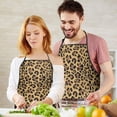 thumbnail image 5 of Brown and Black Leopard Print Apron-Garden Aprons for Women with Pockets-Cotton Linen Waterproof Kitchen Cooking Gardening Aprons Adjustable for Kitchen,Cooking,BBQ and Salon 33x27 Inch, 5 of 7