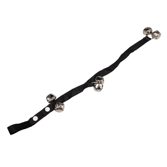 86Cm Dog Potty Training Door Bells, Hanging Bell Rope with Brass Bells for Housebreaking, Adjustable Nylon Strap, Black