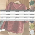 thumbnail image 3 of yunLCZ Women's T-shirts Discounted Linen Shirts For Women Summer 2025 Retro Embroidered 3/4 Sleeve Tops Loose Casual Boho Cute Blouses Trendy Office casual blouse with leggings, 3 of 3