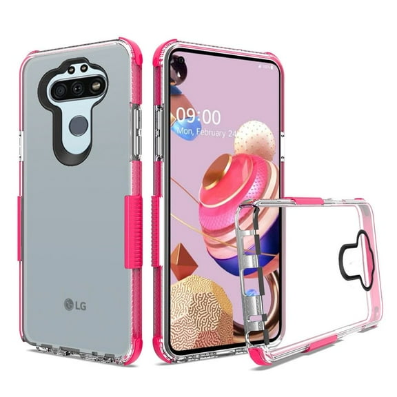 For Lg Aristo 5 Fortune 3 Tribute Monarch Premium Ultra Edge Sturdy Shockproof Bumper Transparent - Clearhot Pink