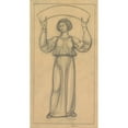 thumbnail image 2 of Antoon Derkinderen 15x24 Black Ornate Framed Double Matted Museum Art Print Titled: Design for Wall Painting in the Beurs Van Berlage; Standing Woman with Banderol (1869 - 1925), 2 of 5