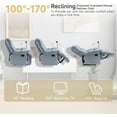 thumbnail image 6 of GNMLP Oversized Velvet Recliner Chair,Manual Soft Armchair with Phone Holder for Bedroom,Private cinema-Light Blue, 6 of 7