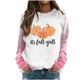 thumbnail image 1 of Liquidation-Vente Nouvelle Arrivée Mode Féminine Blouse à Manches Longues Imprimée Col Rond Hauts Décontractés Chandail en Molleton Vêtements d'Automne pour Femmes 2023(Rose,2TG), 1 of 5