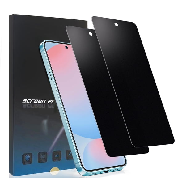 ZYQEEE 2 Pack Matte Privacy Screen Protector for Samsung Galaxy S24 FE - 6.7", Anti Glare, Anti Fingerprint, Anti Spy Tempered Glass,Support Finger ID Protective Glass