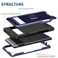 thumbnail image 2 of SaniMore for Google Pixel 7 Pro Multi-Functional Case, 3-Layer Protection Magnetic Cover Support Car Mount & 360° Rotatable Metal Ring Kickstand Full Body Shockproof Protective Shell, Blue, 2 of 8