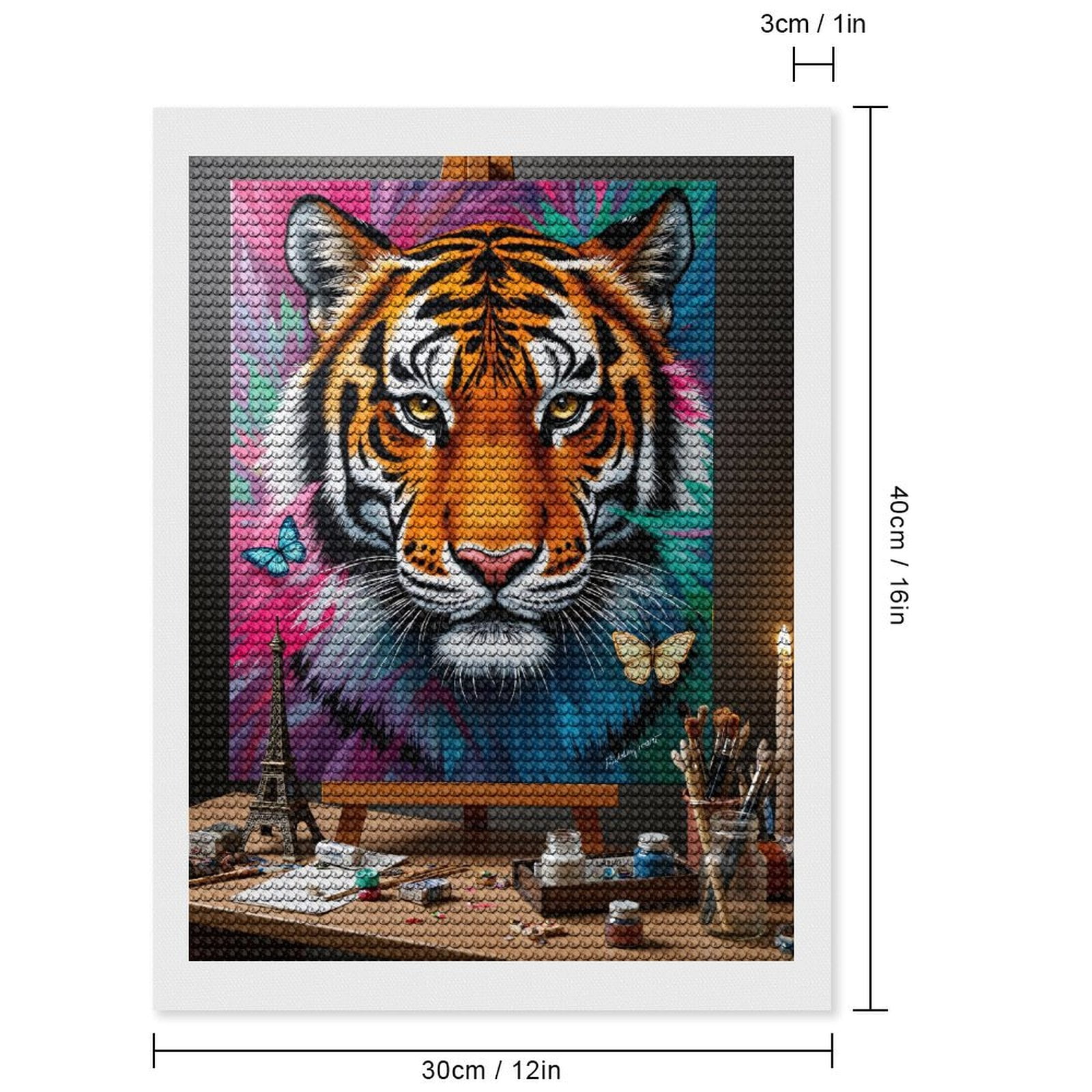 Diamond Art Kits for Adults, Tiger Canvas Vivid Colors Art Supplies 5D Diamond Painting Kits for Adults Beginners, DIY Full Drill Diamond Painting, Gem Art and Crafts 12x16