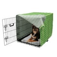 thumbnail image 2 of Abstract Green Dog Crate Cover, Monochrome Geometric Pattern with Diagonal Square Check, Easy to Use Pet Kennel Cover Small Dogs Puppies Kittens, 7 Sizes, Green Almond Green, by Ambesonne, 2 of 6