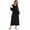 Black, variant on VANLOFE Unisex Warm Pajamas Household Clothes Solid Bathrobe Lengthened Night-robe Man's Nightgown Hooded Robes Wine Robes Sleepwear for Woman S-2XL