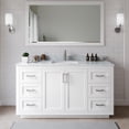 thumbnail image 2 of Wyndham Collection Miranda 66" Plywood Single Bathroom Vanity in Nickel/White, 2 of 6