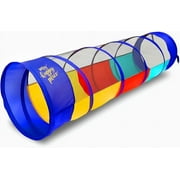 Kiddey Multicolored Play Tunnel for Children (6)  Indoor and Outdoor Use with See Through Mesh Sides  Balls Not Included