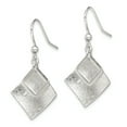 thumbnail image 2 of Sterling Silver Polished & Textured Square Shepherd Hook Earrings, 2 of 3