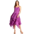 thumbnail image 5 of Sakkas Lady Mary Jacquard Corset Style Bodice Lightweight Handkerchief Hem Dress - Lavender - Plus Size, 5 of 5