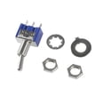 thumbnail image 3 of 2x Mini Toggle Switches Metal Round Tip Flip 3-Pin SPDT Silver Bolt Panel ON-ON, 3 of 8