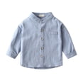 thumbnail image 4 of GYRATEDREAM Boys' Shirt - Casual Long Sleeve Button Down Collared Shirt – Long Sleeve Shirt Tops for 2-9Y, 4 of 6