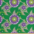 thumbnail image 1 of Floral Fabric by the Yard, Hand Drawing Fruits and Leaves Lemons, Decorative Upholstery Fabric for Sofas and Home Accents, Fern Green Tan Violet by Ambesonne, 1 of 4