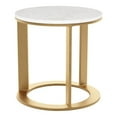 thumbnail image 1 of ZUO Helena Modern Aluminium Marbre et MDF Table d'Appoint en Blanc, 1 of 6