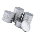 thumbnail image 3 of 24Pcs 86mm Split-Type Wide Mouth Lids; Storage Jar Caps; Jars Lids Storage Caps Storage Jar Caps; Seal with Sealing Rings Replacement Seal Cover, Silver, 3 of 8