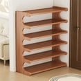 thumbnail image 5 of 6/5-storey space saving bamboo shoe rack - multi-layer independent storage box, suitable for shoe racks at dormitory entrance, front entrance, foyer, living room, bedroom, garage, easy to assemble, 5 of 9