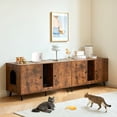 thumbnail image 5 of JanflyHome Cat Litter Box Enclosure, Farmhouse TV Stand Litter Box Cabinet Furniture with Scratching Board,  End Side Table Cat Washroom, Vintage Brown, 5 of 11