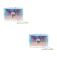 thumbnail image 6 of Masteelf 2pcs Women Transparent Handbag Colorful Chain Bags Rainbow Purses Clear Bag (Pink), 6 of 8