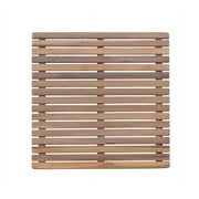 Anderson Teak Spa Square Traditional Teak Wood Shower Mat in Brown