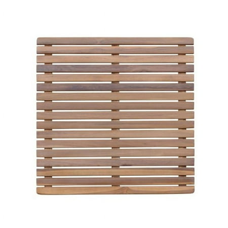 Anderson Teak Spa Square Traditional Teak Wood Shower Mat in Brown