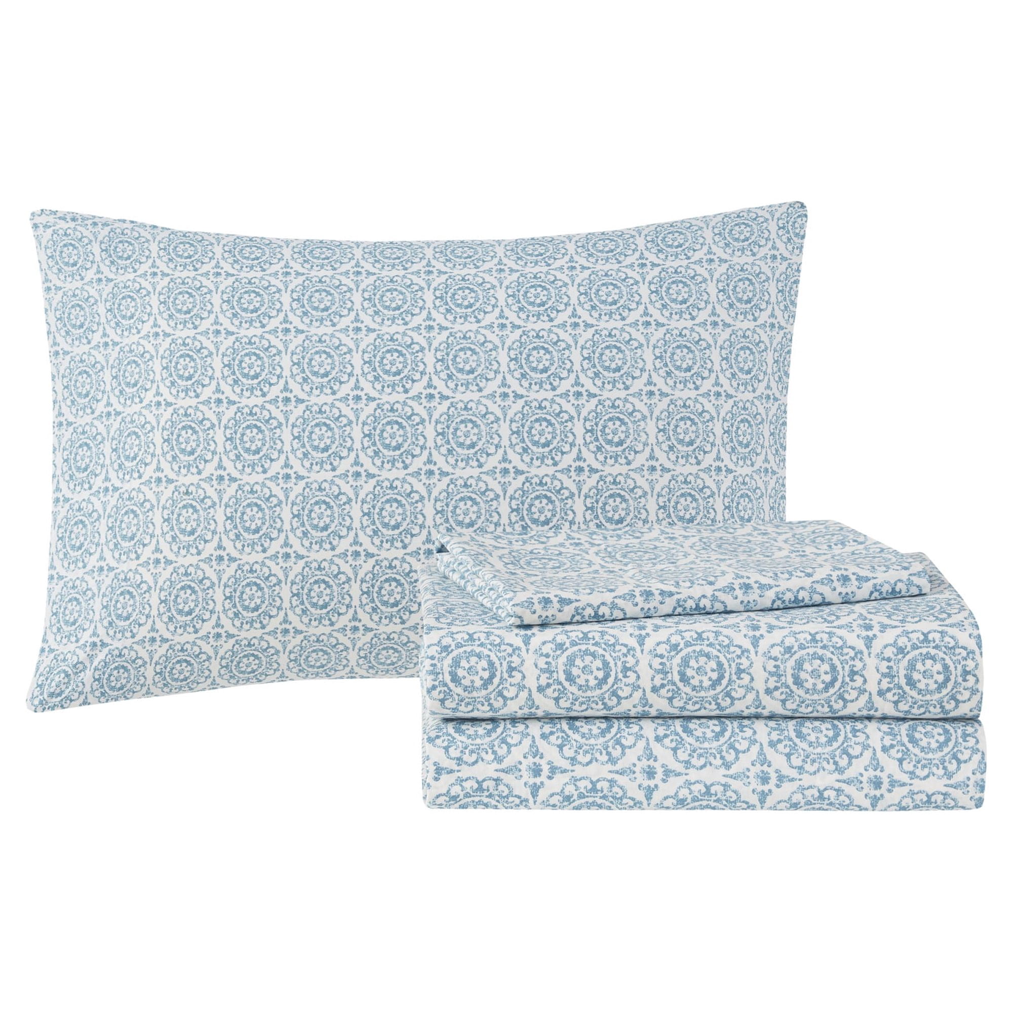 Home Essence Nepal Bed in a Bag Comforter Bedding Set, Blue, Full