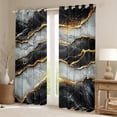 thumbnail image 2 of Manfei Modern Marble Stone Black Out Curtains for Adult, Abstract Artwork Curtains Pack of 2 (42x63 Each), Black Gold Marbling Bedroom Curtains, Window Curtains Home Decor, 2 of 6