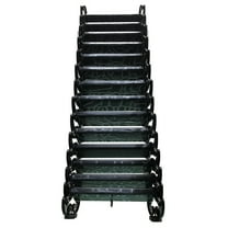 Attic Ladder Retractable Folding Ladder Home Loft Wall Ladder Stairs Black Al-Mg Alloy
