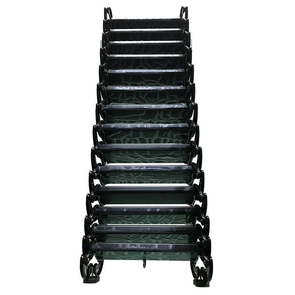 Attic Ladder Retractable Folding Ladder Home Loft Wall Ladder Stairs Black Al-Mg Alloy