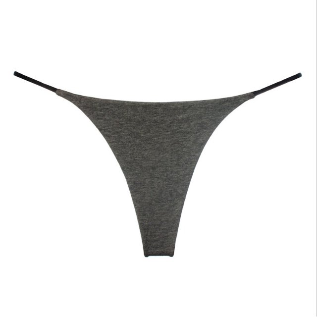 Versión de ropa interior de cintura baja con tanga fina de doble capa, ropa interior de algodón de bikini doble para mujer