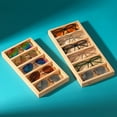 thumbnail image 4 of Qarigey Caja de almacenamiento de gafas de sol con textura de alta gama de , organizador de caja de gafas con efecto de visualización de Ropa, zapatos y accesorios Miscelánea 4 ranuras, 4 of 6