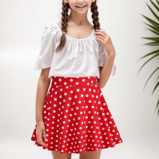 Landzoo One Jupe Vintage à Pois pour Enfants Filles, Robe Mignonne et à la Mode pour Enfants