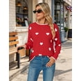 thumbnail image 5 of Cogild Sweaters for Women Heart Pattern Knit Crew Neck Long Sleeve Pullover Sweater, 5 of 10