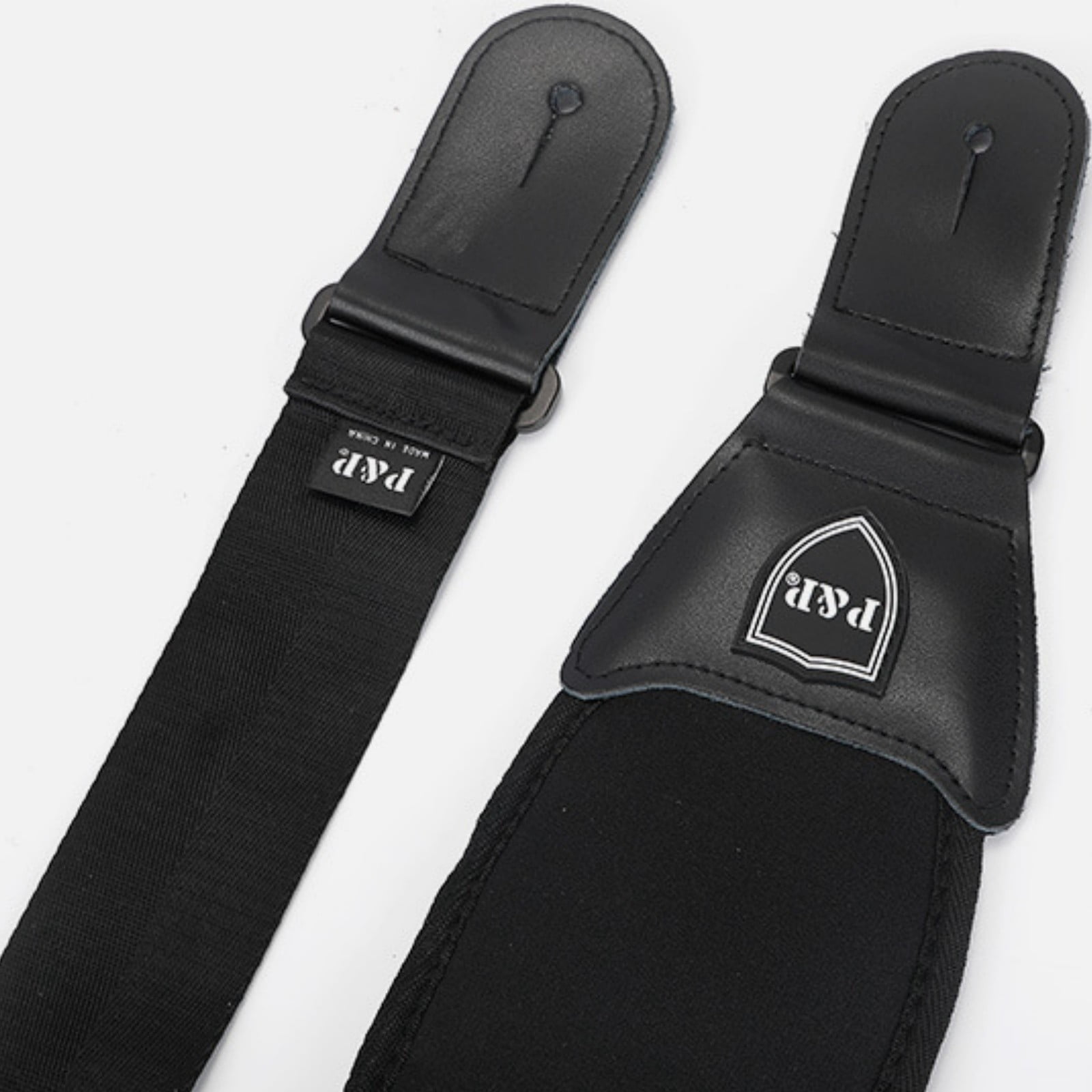 Adjustable Padded Guitar Strap for Electric Acoustic Bass Guitar with PU Leather Ends Black