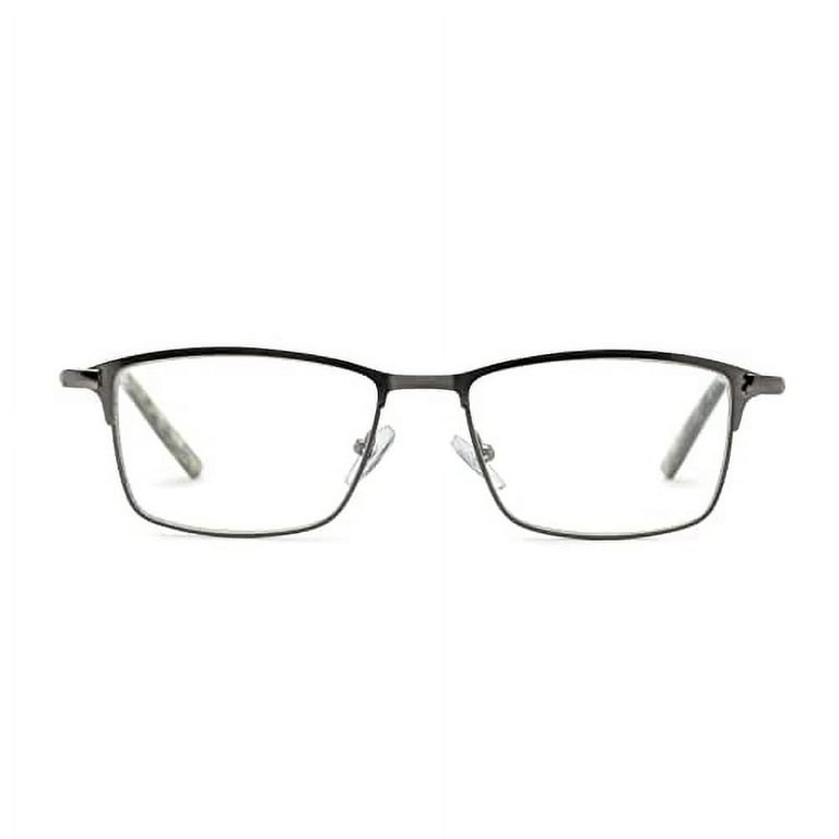 Foster Grant Mens Austin Pop Of Power Bifocal Style Blue Light Reading Glasses Satin Gunmetal 54mm US