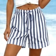 thumbnail image 4 of Women's Casual Summer Shorts with Pockets, Striped Beach Loose Fit, 4 of 9