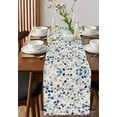 thumbnail image 4 of Blue Botanical Table Runner 72 Inches, Summer Floral Leaves Farmhouse Bed Runner Dresser Scarves Tabletop for Indoor Outdoor Parties/Ceremony/Banquet, 16" x 72", 4 of 8