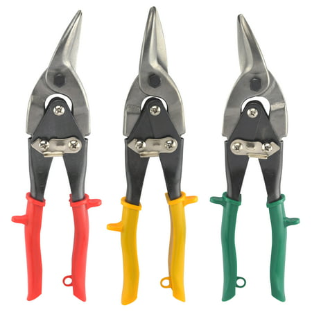 Hiltex Aviation Tin Snips | 3pc Set for Sheet Metal Left Right Straight Cut Cutter