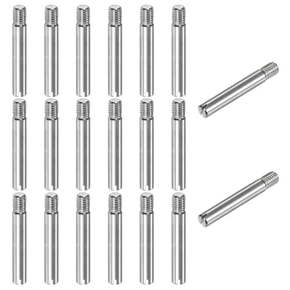 Uxcell 20-Pack M6 x 40mm Slotted Cylindrical Pin Dowel, 304 Stainless Steel for Metal Devices [Silver Tone]