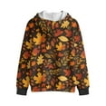 thumbnail image 2 of Xoenoiee Maple Leaves Print Hoodies Sweatshirt for Teen Boys Girls Thanksgiving Lightweight Hooded Long Sleeved Pullover Tops Coat Athletic Joggers Shirt with Pocket and Zipper, 8-10 Years, 2 of 7