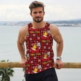 thumbnail image 6 of Honeii Vintage Santa Skiing Red Plaid Pattern Men's Workout Tank Top Casual Sleeveless Gym Muscle Shirts Bodybuilding Tee-4X-Large, 6 of 7