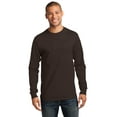 thumbnail image 1 of Port & Company? - Camiseta esencial de manga larga alta. PC61LST Marr?n chocolate oscuro Puerto & Compa??a PC61LST, 1 of 1