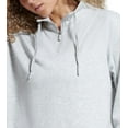 thumbnail image 2 of Bass Outdoor Women's Batona French Terry Half Zip Sweatshirt Gray Size X-Large, 2 of 3