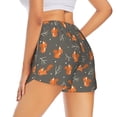 thumbnail image 4 of Picia cute fall fox leaf Pattern Women's 2 in 1 Athletic Running Shorts High Waisted Workout Casual Gym Sweat Shorts with Comfy Liner Zipper Pockets-XX-Large, 4 of 9