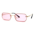 thumbnail image 1 of Luxe Rimless Narror Rectangle Pimp Rapper Sunglasses Gold Pink, 1 of 4