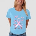 thumbnail image 2 of Towmus Womens T Shirt Plus Size Breast Cancer Awareness Pink Ribbon Shirts Crew Neck Women Tops, 2 of 5