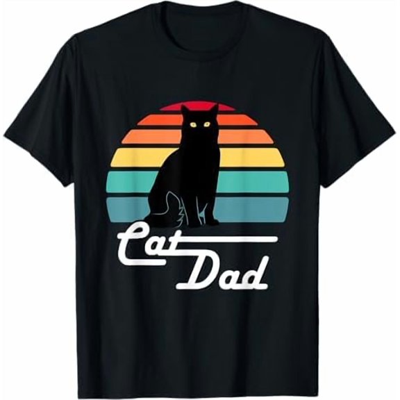 Greenink Vintage Cat Dad Life Choose Me Father Day T-Shirt Best Cat Dad Ever Shirt Funny Meow Kitten Pet Lover Gift Tee