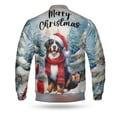 thumbnail image 2 of Merry Christmas Bernese Mountain Dog Enjoys Woofmas Winter Xmas Holiday All Over Print 3D Baseball Jacket Berner Lover Gifts Bomber Jacket Softball - 02022, 2 of 6